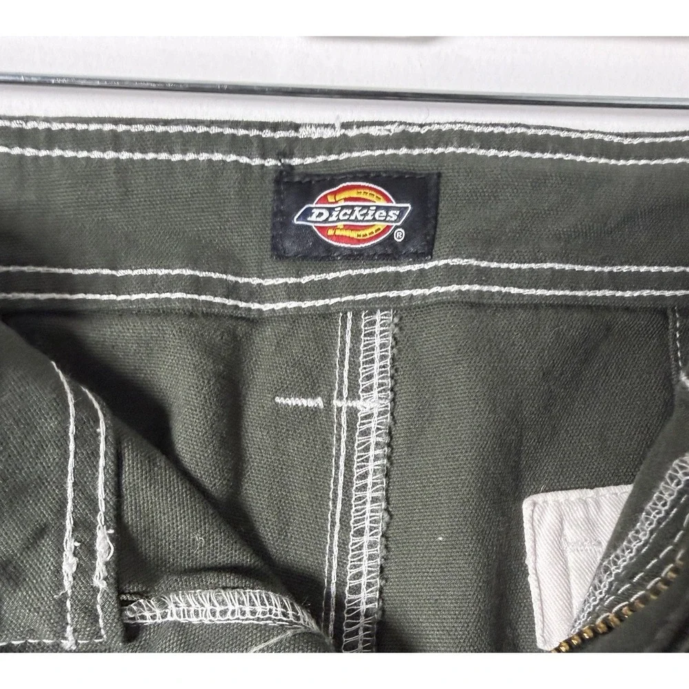Distressed Dickies Carpenter Pants Olive Size 30x30 Y2K Workwear Grunge Skater